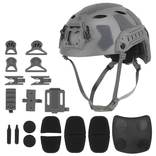 Outdoor Fast Airsoft Helm Leichter Feldübungsbohrhelm Antikollisions-Trainingshelm Mit Schwammfutter Verstellbarer Kopfumfang ( Size : Gray ) von KEZONO