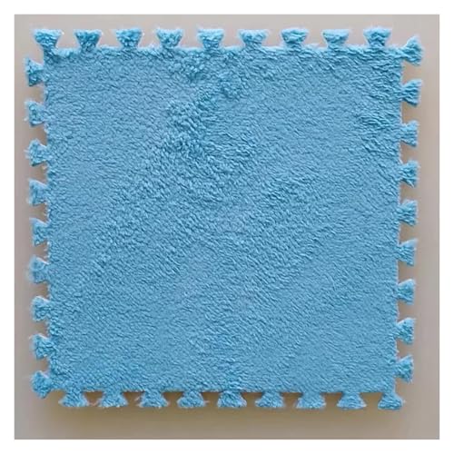 Ineinandergreifende Plüsch-Schaumstoffmatte, 0,39" Starke weiche Übungs-Matten-Bereichs-Teppiche for Spielzimmer-Wohnzimmer(Blue) von KEuLen