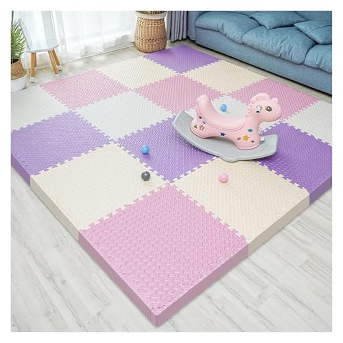 Ineinandergreifende Plüsch-Schaumstoffmatte, Bequeme quadratische Mehrzweck-Schaumstoffmatte mit Kanten, Schutz for den Boden von Fitnessstudios und Garagen(Style1,24pcs) von KEuLen
