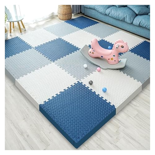 Ineinandergreifende Plüsch-Schaumstoffmatte, Bequeme quadratische Mehrzweck-Schaumstoffmatte mit Kanten, Schutz for den Boden von Fitnessstudios und Garagen(Style3,24pcs) von KEuLen