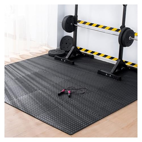 Ineinandergreifende Plüsch-Schaumstoffmatte, Ineinander greifende Schaumstoff-Bodenfliesen for Fitnessstudios, schützende Bodenmatten for das Training im Garagen-Fitnessstudio(Black,4 pcs) von KEuLen
