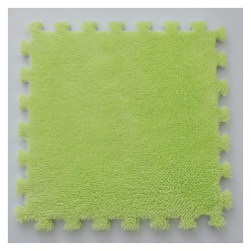 Ineinandergreifende Plüsch-Schaumstoffmatte, Ineinandergreifende Puzzle-Schaumstoff-Bodenmatten – Trainingsmatte for das Training zu Hause(Light Green) von KEuLen