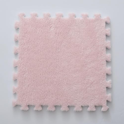 Ineinandergreifende Plüsch-Schaumstoffmatte, Ineinandergreifende Puzzle-Schaumstoff-Bodenmatten – Trainingsmatte for das Training zu Hause(Light red) von KEuLen