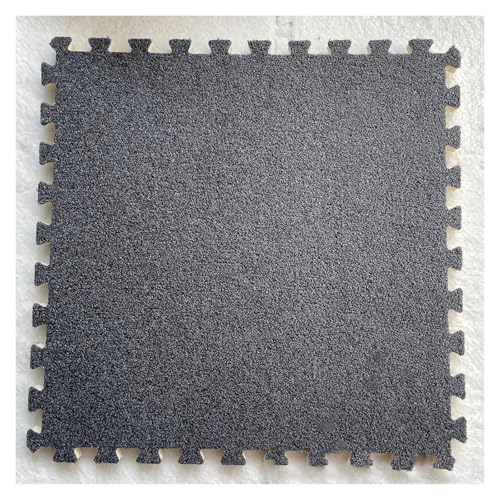Ineinandergreifende Plüsch-Schaumstoffmatte, Quadratische ineinandergreifende Fliesen mit Rand - Puzzle-Bodenfliesen for die Dekoration des Spielzimmers zu Hause(Grey) von KEuLen