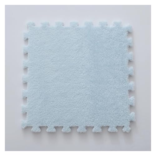 Ineinandergreifende Plüsch-Schaumstoffmatte, Quadratische ineinandergreifende Schaumstofffliesen – weiche Puzzle-Teppich-Spielmatte for den Spielzimmerboden(Blue) von KEuLen