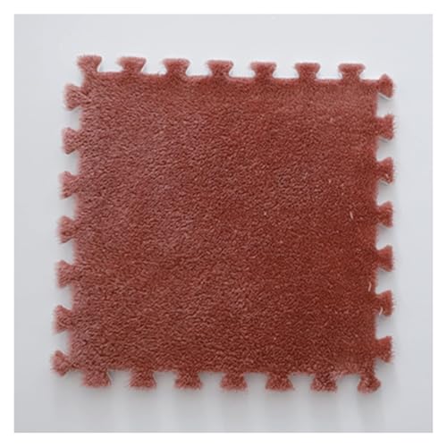 Ineinandergreifende Plüsch-Schaumstoffmatte, Quadratische ineinandergreifende Schaumstofffliesen – weiche Puzzle-Teppich-Spielmatte for den Spielzimmerboden(Dark Ed) von KEuLen
