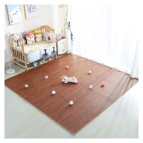 Ineinandergreifende Plüsch-Schaumstoffmatte, Schaumstoff-Bodenfliesen for Wohnzimmer, Spielzimmer, quadratische ineinandergreifende Übungsschaumstoffmatten(Style4,24 pcs) von KEuLen