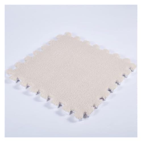 Ineinandergreifende Plüsch-Schaumstoffmatte, Schützende Bodenfliesen-Trainingsmatte for Spielzimmer-Schlafzimmer(Apricot) von KEuLen