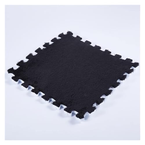 Ineinandergreifende Plüsch-Schaumstoffmatte, Schützende Bodenfliesen-Trainingsmatte for Spielzimmer-Schlafzimmer(Black) von KEuLen