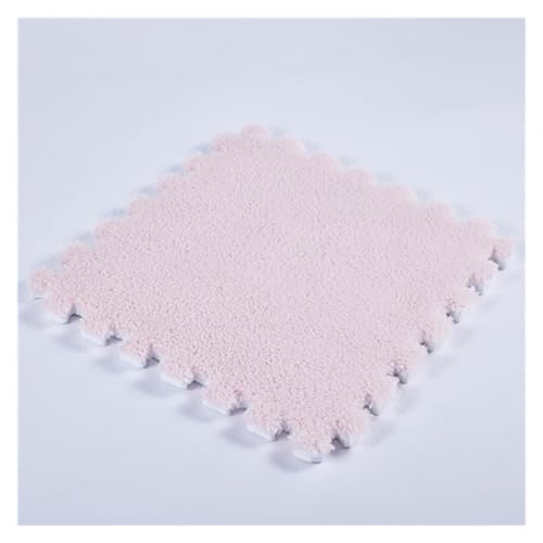 Ineinandergreifende Plüsch-Schaumstoffmatte, Schützende Bodenfliesen-Trainingsmatte for Spielzimmer-Schlafzimmer(Light red2) von KEuLen
