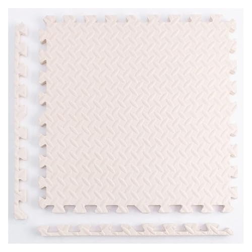 Ineinandergreifende Plüsch-Schaumstoffmatte, Übungs-Krabbelmatte, 1" Dicke Schaumstoff-Puzzle-Bodenmatte(Beige) von KEuLen