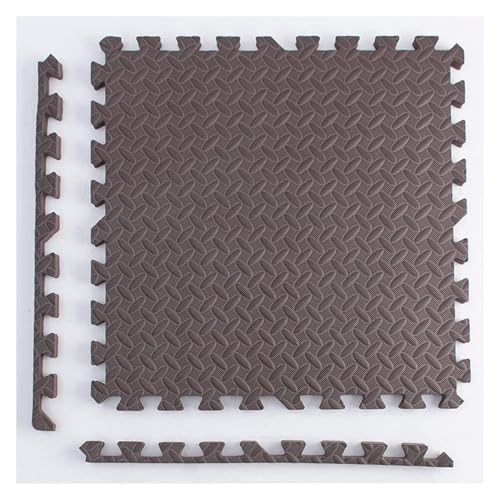 Ineinandergreifende Plüsch-Schaumstoffmatte, Übungs-Krabbelmatte, 1" Dicke Schaumstoff-Puzzle-Bodenmatte(Coffee) von KEuLen