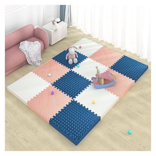 Ineinandergreifende Plüsch-Schaumstoffmatte, Übungs-Krabbelmatte, 1" Dicke Schaumstoff-Puzzle-Bodenmatte(Color 1) von KEuLen