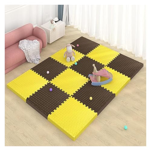 Ineinandergreifende Plüsch-Schaumstoffmatte, Übungs-Krabbelmatte, 1" Dicke Schaumstoff-Puzzle-Bodenmatte(Color 10) von KEuLen