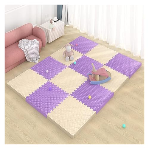 Ineinandergreifende Plüsch-Schaumstoffmatte, Übungs-Krabbelmatte, 1" Dicke Schaumstoff-Puzzle-Bodenmatte(Color 12) von KEuLen