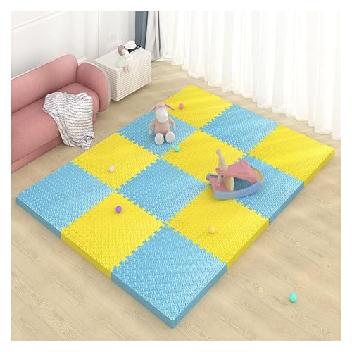 Ineinandergreifende Plüsch-Schaumstoffmatte, Übungs-Krabbelmatte, 1" Dicke Schaumstoff-Puzzle-Bodenmatte(Color 13) von KEuLen