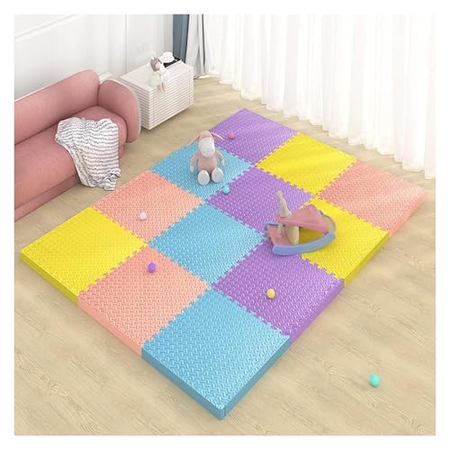 Ineinandergreifende Plüsch-Schaumstoffmatte, Übungs-Krabbelmatte, 1" Dicke Schaumstoff-Puzzle-Bodenmatte(Color 14) von KEuLen