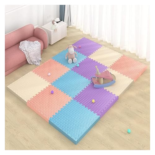 Ineinandergreifende Plüsch-Schaumstoffmatte, Übungs-Krabbelmatte, 1" Dicke Schaumstoff-Puzzle-Bodenmatte(Color 15) von KEuLen