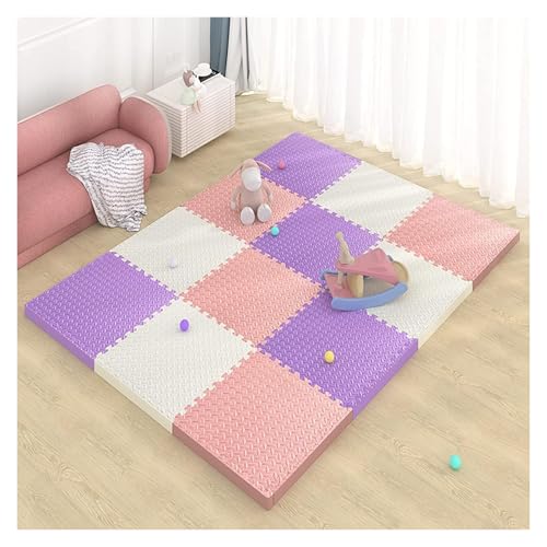 Ineinandergreifende Plüsch-Schaumstoffmatte, Übungs-Krabbelmatte, 1" Dicke Schaumstoff-Puzzle-Bodenmatte(Color 7) von KEuLen