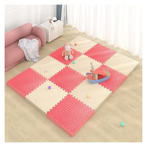 Ineinandergreifende Plüsch-Schaumstoffmatte, Übungs-Krabbelmatte, 1" Dicke Schaumstoff-Puzzle-Bodenmatte(Color 9) von KEuLen