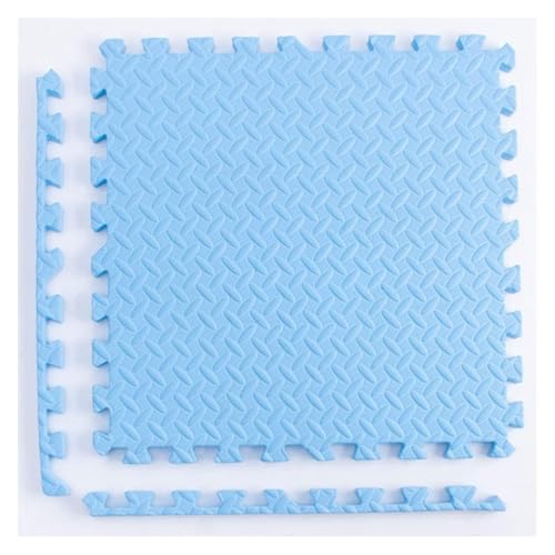 Ineinandergreifende Plüsch-Schaumstoffmatte, Übungs-Krabbelmatte, 1" Dicke Schaumstoff-Puzzle-Bodenmatte(Lightblue) von KEuLen
