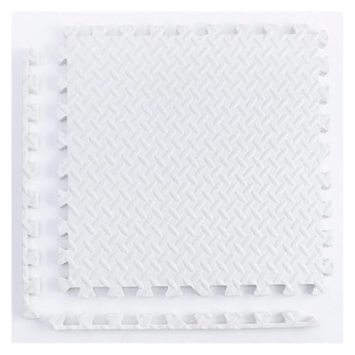 Ineinandergreifende Plüsch-Schaumstoffmatte, Übungs-Krabbelmatte, 1" Dicke Schaumstoff-Puzzle-Bodenmatte(White) von KEuLen