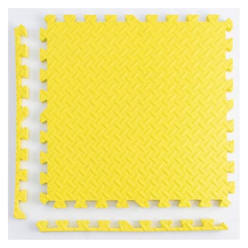 Ineinandergreifende Plüsch-Schaumstoffmatte, Übungs-Krabbelmatte, 1" Dicke Schaumstoff-Puzzle-Bodenmatte(Yellow) von KEuLen