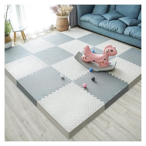 Ineinandergreifende Schaumstoff-Teppichfliesen, 12 x 12 Zoll große Anti-Ermüdungs-Übungsbodenmatte mit hoher Dichte, Unterlagematte for das Heim-Fitnessstudio(Style2,24pcs) von KEuLen