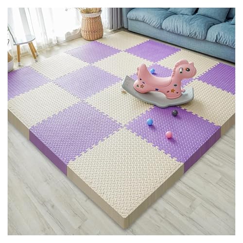 Ineinandergreifende Schaumstoff-Teppichfliesen, 12 x 12 Zoll große Anti-Ermüdungs-Übungsbodenmatte mit hoher Dichte, Unterlagematte for das Heim-Fitnessstudio(Style3,24pcs) von KEuLen