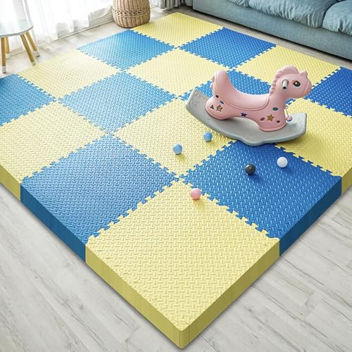 Ineinandergreifende Schaumstoff-Teppichfliesen, 12 x 12 Zoll große Anti-Ermüdungs-Übungsbodenmatte mit hoher Dichte, Unterlagematte for das Heim-Fitnessstudio(Style4,24pcs) von KEuLen
