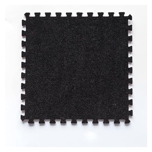 Ineinandergreifende Schaumstoff-Teppichfliesen, Ineinander greifende Teppichfliesen mit Bordüre – weiche Kletterteppiche for das Spielzimmer(Black) von KEuLen