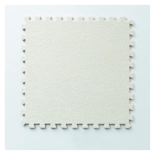 Ineinandergreifende Schaumstoff-Teppichfliesen, Ineinander greifende Teppichfliesen mit Bordüre – weiche Kletterteppiche for das Spielzimmer(White) von KEuLen
