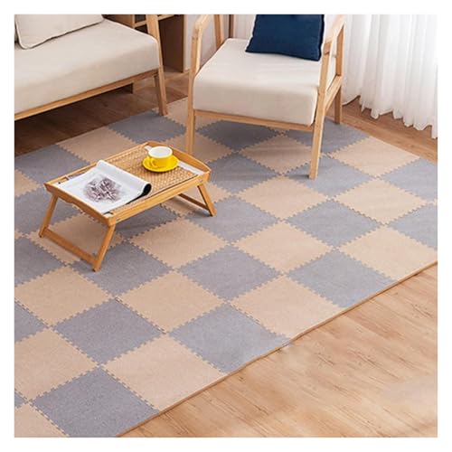 Ineinandergreifende Schaumstoff-Teppichfliesen, Ineinander greifender Teppich-Bereichs-Teppich-schützende Spielmatte for Wohnzimmer-Schlafzimmer(Light Brown+Light Gray) von KEuLen