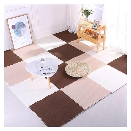 Ineinandergreifende Schaumstoff-Teppichfliesen, Weiche Bunte Crawl Foam Matten for Spielzimmer Home Schlafzimmer Salon(Black+White) von KEuLen