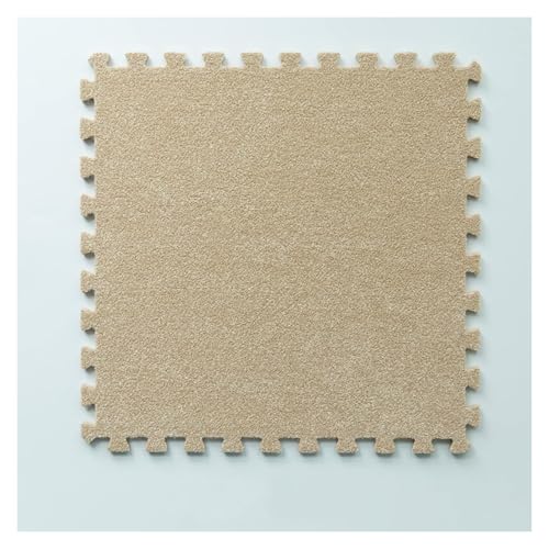 Ineinandergreifende Schaumstoff-Teppichfliesen, Weiche Bunte Crawl Foam Matten for Spielzimmer Home Schlafzimmer Salon(Light Brown) von KEuLen