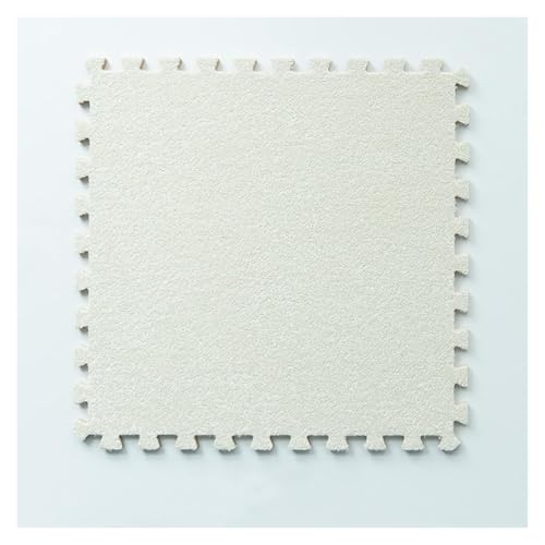 Ineinandergreifende Schaumstoff-Teppichfliesen, Weiche Bunte Crawl Foam Matten for Spielzimmer Home Schlafzimmer Salon(White) von KEuLen