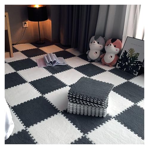 Ineinandergreifende Schaumstoff-Teppichfliesen, Weiche Schaumstoff-Bodenfliesen, for das Wohnzimmer-Schlafzimmer, Flauschige Teppichmatte(Style1,5pcs) von KEuLen