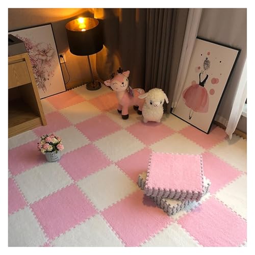 Ineinandergreifende Schaumstoff-Teppichfliesen, Weiche Schaumstoff-Bodenfliesen, for das Wohnzimmer-Schlafzimmer, Flauschige Teppichmatte(Style3,5pcs) von KEuLen
