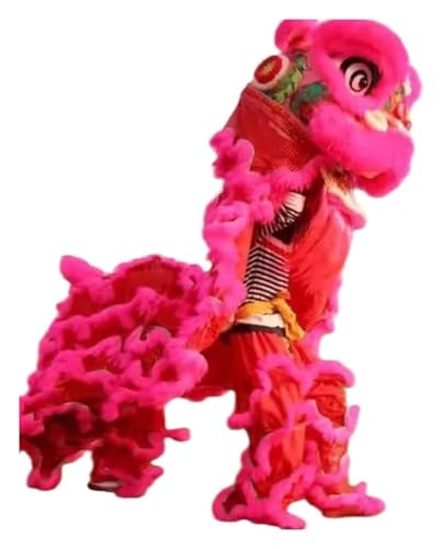 KEuLen Löwen-Tanz-Kostüm, Löwen-Tanz-Maskottchen-Kostüm, Chinesische Drachentanz-Requisiten, Outdoor-Sportarten, Löwentanz, Seidenlöwentanz, traditionelle Festivals(Light red) von KEuLen