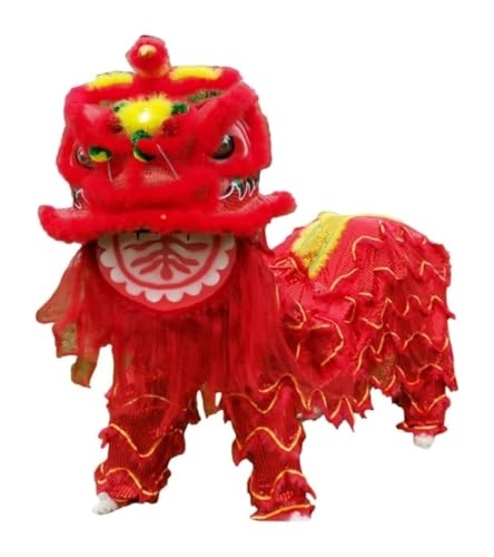 KEuLen Löwen-Tanz-Kostüm, Löwen-Tanz-Maskottchen-Kostüm, Chinesischer Drachentanz, Löwentanz, Kopf-Doppelset, Löwentanz(Red) von KEuLen