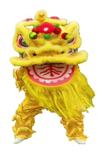 KEuLen Löwen-Tanz-Kostüm, Löwen-Tanz-Maskottchen-Kostüm, Chinesischer Drachentanz, Löwentanz, Kopf-Doppelset, Löwentanz(Yellow) von KEuLen