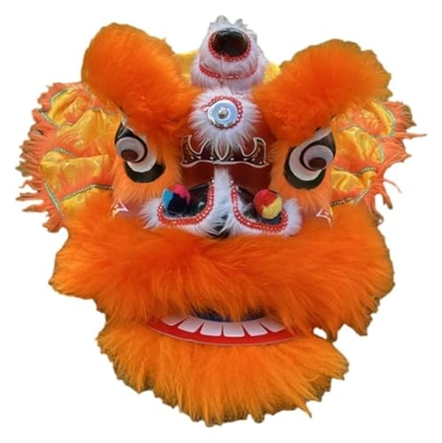 KEuLen Löwen-Tanz-Kostüm, Löwen-Tanz-Maskottchen-Kostüm, Chinesischer Drachentanz, traditionelle Volkstanz-Requisiten, Löwentanz-Kunsthandwerk(Orange) von KEuLen