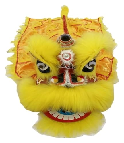 KEuLen Löwen-Tanz-Kostüm, Löwen-Tanz-Maskottchen-Kostüm, Chinesischer Drachentanz, traditionelle Volkstanz-Requisiten, Löwentanz-Kunsthandwerk(Yellow) von KEuLen