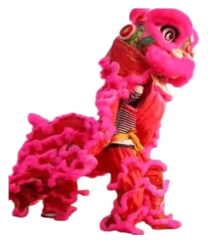 KEuLen Löwen-Tanz-Kostüm, Löwen-Tanz-Maskottchen-Kostüm, Chinesischer Drachentanz Löwentanz Outdoor-Sport Löwentanz Requisiten for Zwei Erwachsene Show(Light red) von KEuLen