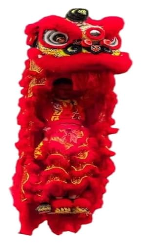 KEuLen Löwen-Tanz-Kostüm, Löwen-Tanz-Maskottchen-Kostüm, Chinesischer Drachentanz Löwentanz Outdoor-Sport Löwentanz Requisiten for Zwei Erwachsene Show(Red) von KEuLen