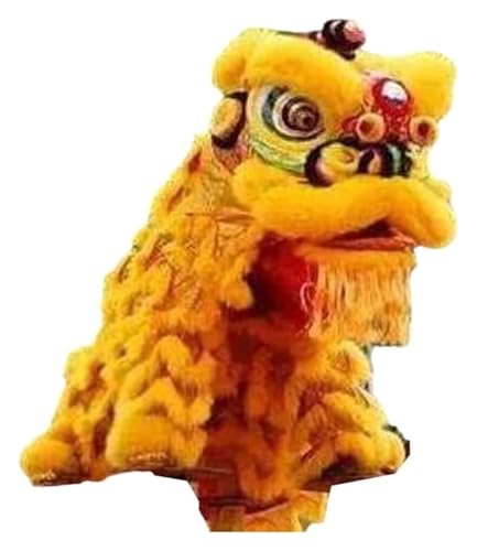 KEuLen Löwen-Tanz-Kostüm, Löwen-Tanz-Maskottchen-Kostüm, Chinesischer Drachentanz Löwentanz Outdoor-Sport Löwentanz Requisiten for Zwei Erwachsene Show(Yellow) von KEuLen