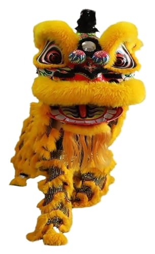 KEuLen Löwen-Tanz-Kostüm, Löwen-Tanz-Maskottchen-Kostüm, Chinesisches Löwentanzkostüm, Aufführungsbühne, Outdoor-Sport-Set for Frühlingsfestparty(Yellow1) von KEuLen