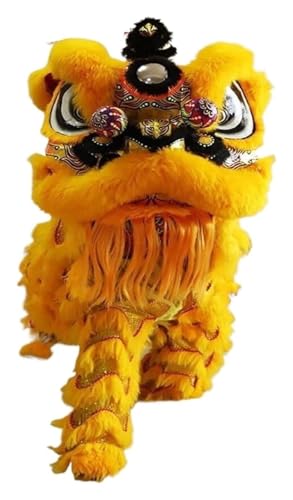 KEuLen Löwen-Tanz-Kostüm, Löwen-Tanz-Maskottchen-Kostüm, Chinesisches Löwentanzkostüm, Aufführungsbühne, Outdoor-Sport-Set for Frühlingsfestparty(Yellow2) von KEuLen