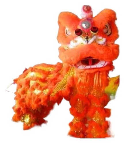 KEuLen Löwen-Tanz-Kostüm, Löwen-Tanz-Maskottchen-Kostüm, Chinesisches Löwentanzkostüm, Volkskunst for Outdoor-Sportparty, Frühlingsfest(Orange) von KEuLen