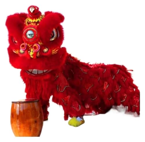 KEuLen Löwen-Tanz-Kostüm, Löwen-Tanz-Maskottchen-Kostüm, Chinesisches Löwentanzkostüm, Volkskunst for Outdoor-Sportparty, Frühlingsfest(Red) von KEuLen